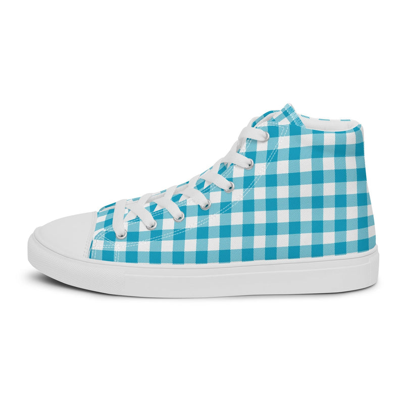 Aqua Gingham High Top #222 - Sole Detail | HA!LO Canvas Sneakers