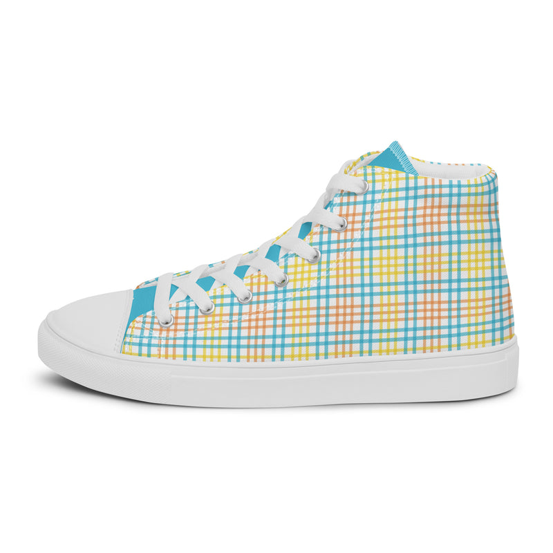 Pastel Plaid High Top #224 - Sole Detail | HA!LO Canvas Sneakers