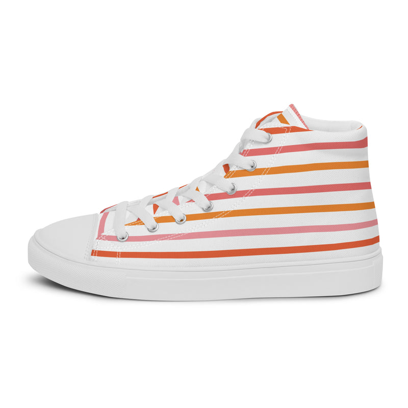 Orange Stripe High Top #237 - Sole Detail | HA!LO Canvas Sneakers