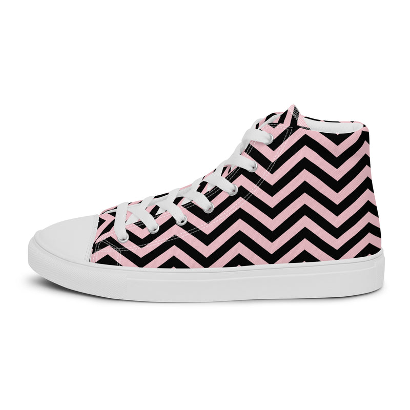 Pink Chevron High Top #239 - Sole Detail | HA!LO Canvas Sneakers