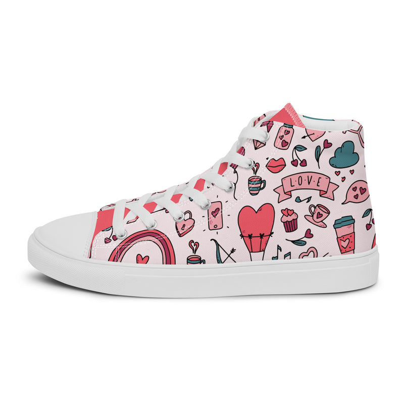 Valentine Doodle High Top #267 - Sole Detail | HA!LO Canvas Sneakers
