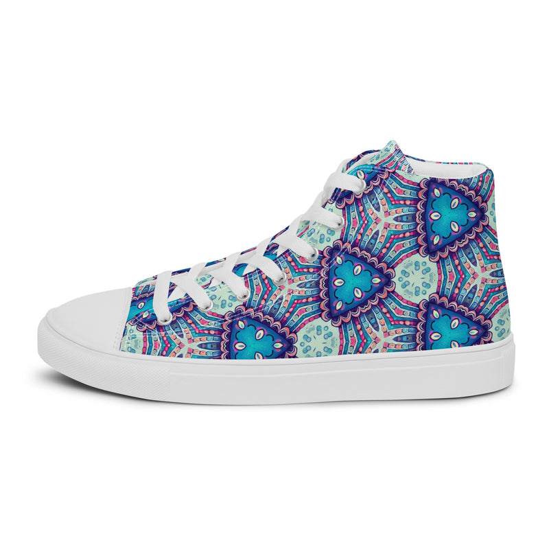 Blue Mandala High Top #252 - Sole Detail | HA!LO Canvas Sneakers
