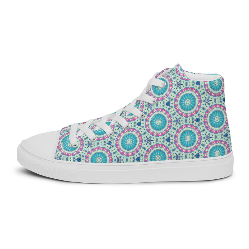 Teal Mandala High Top #253 - Sole Detail | HA!LO Canvas Sneakers