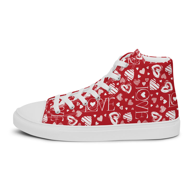 Peace & Love High Top #316 - Front View | HA!LO Canvas Sneakers