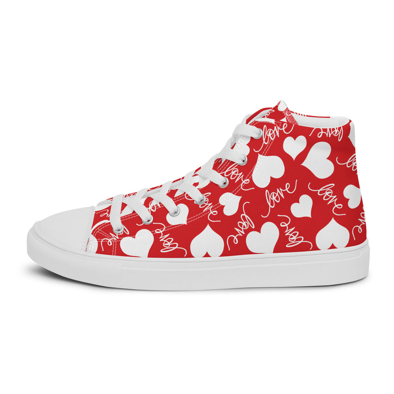 Red Heart High Top #322 - Front View | HA!LO Canvas Sneakers