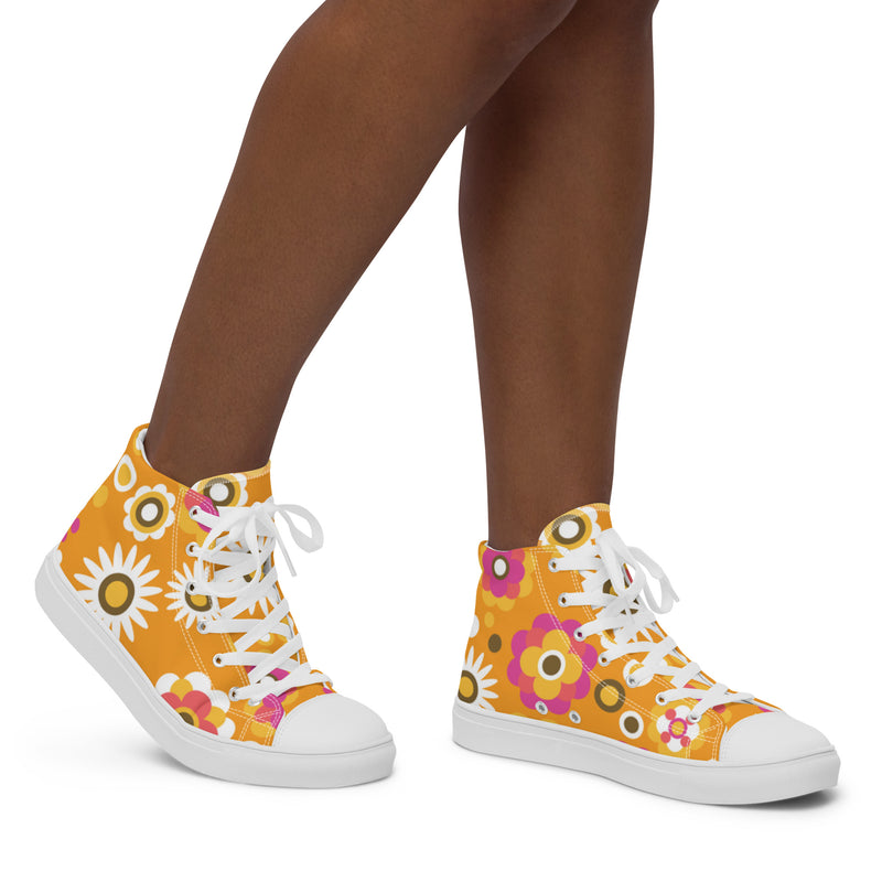 Sunflower Orange High Top #3 - Opposite Side | HA!LO Canvas Sneakers