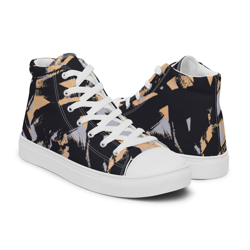 Dark Abstract High Top #8 - Top Down View | HA!LO Canvas Sneakers