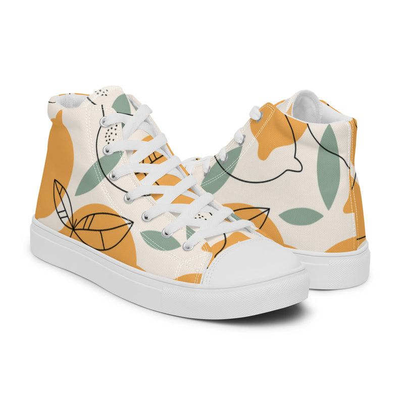 Citrus Orange High Top #9 - Top Down View | HA!LO Canvas Sneakers