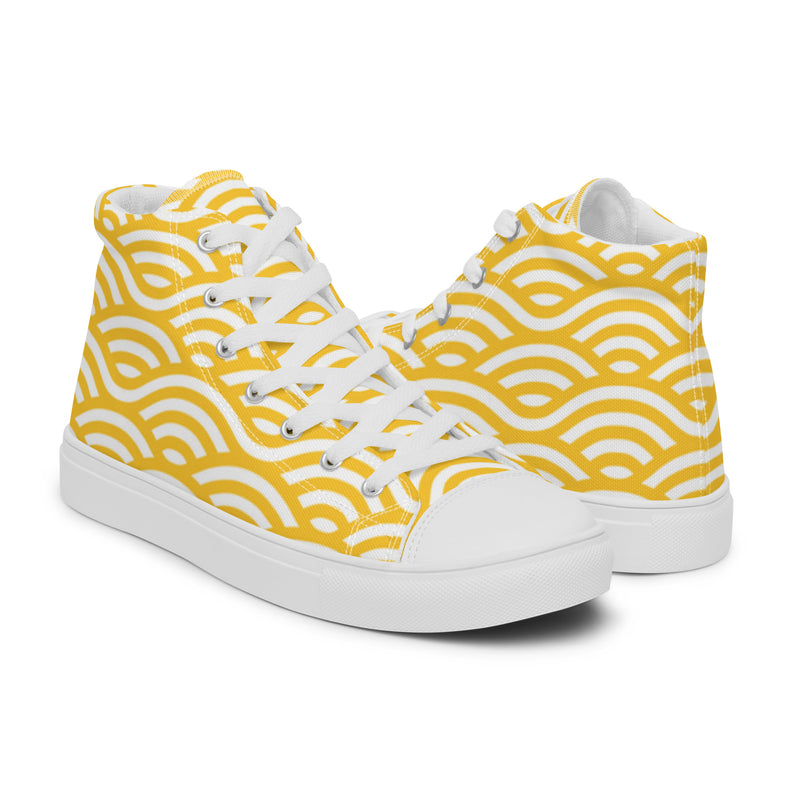 Gold Wave High Top #18 - Top Down View | HA!LO Canvas Sneakers