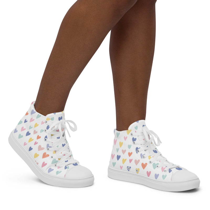 Colorful Heart High Top #27 - Opposite Side | HA!LO Canvas Sneakers