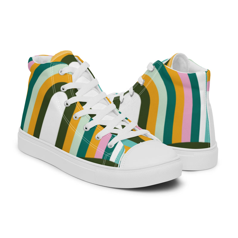 Retro Stripe High Top #29 - Top Down View | HA!LO Canvas Sneakers