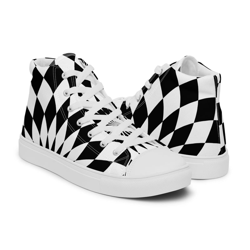 Checkerboard High Top #38 - Top Down View | HA!LO Canvas Sneakers