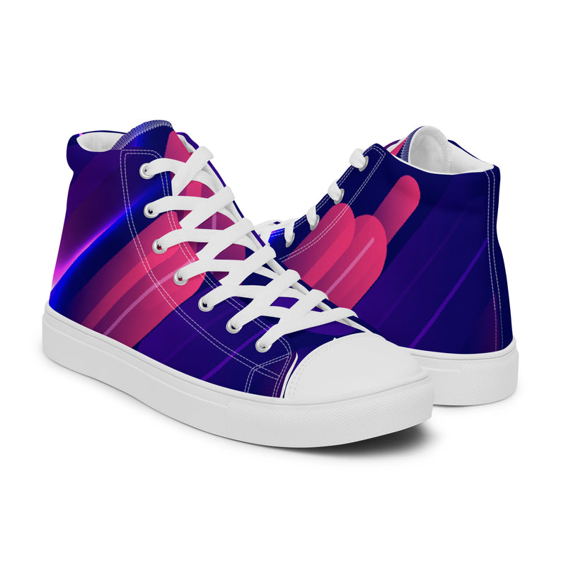 Purple Galaxy High Top #45 - Top Down View | HA!LO Canvas Sneakers
