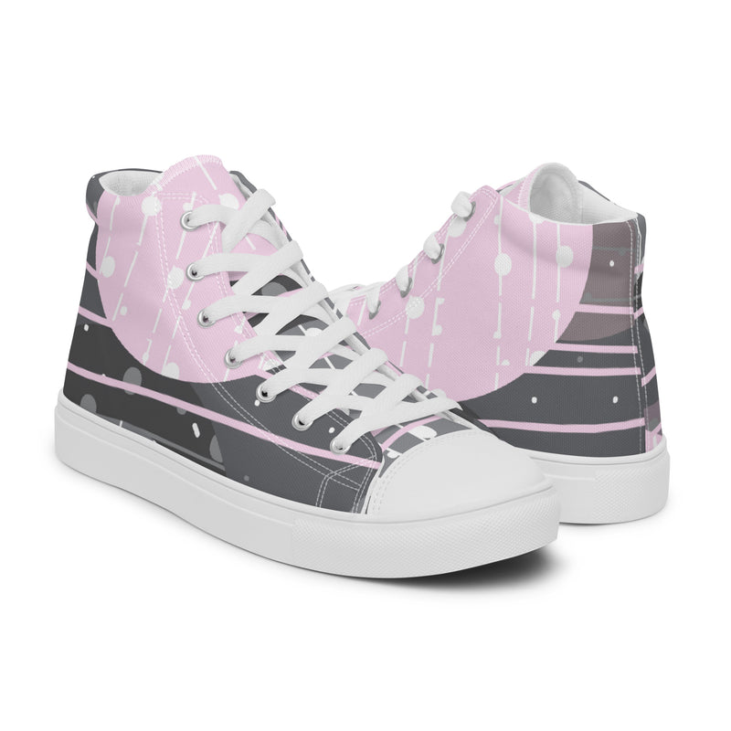 Pink Cloud High Top #51 - Top Down View | HA!LO Canvas Sneakers