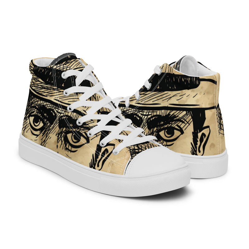 Vintage Portrait High Top #52 - Top Down View | HA!LO Canvas Sneakers