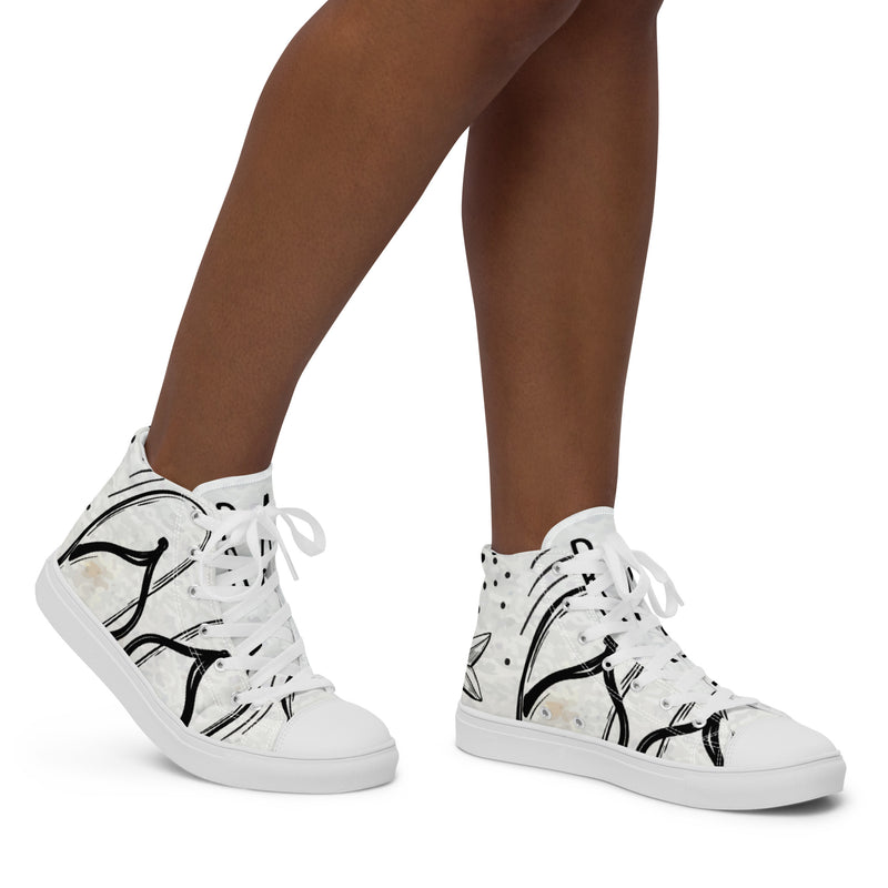 Travel Text High Top #54 - Opposite Side | HA!LO Canvas Sneakers