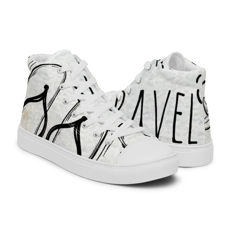 Travel Text High Top #54 - Top Down View | HA!LO Canvas Sneakers