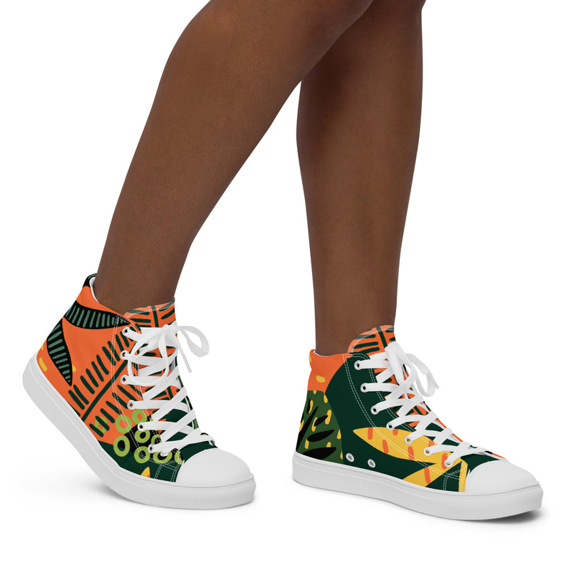 African Print High Top #55 - Opposite Side | HA!LO Canvas Sneakers