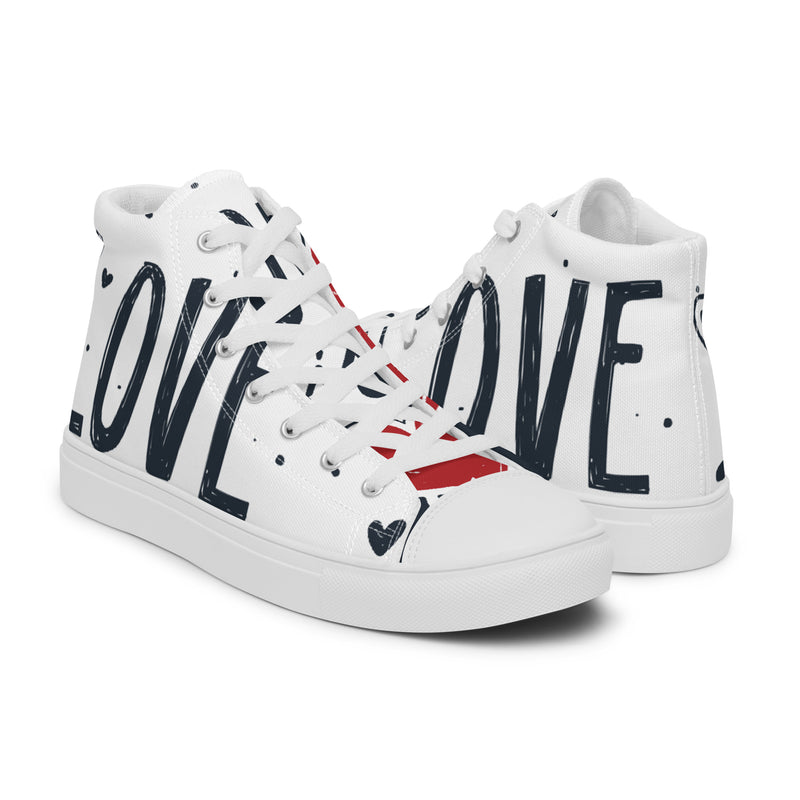 Love Text High Top #59 - Top Down View | HA!LO Canvas Sneakers