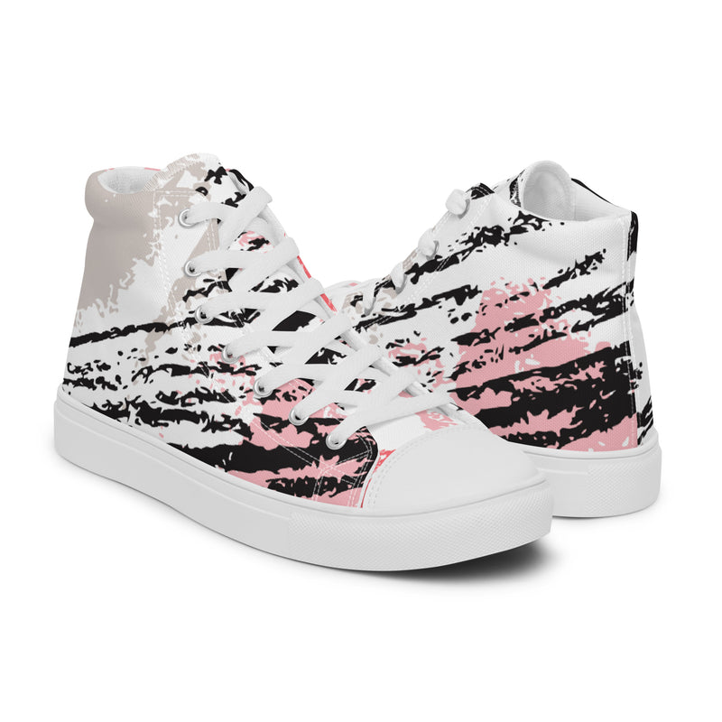 Brush Stroke High Top #61 - Top Down View | HA!LO Canvas Sneakers