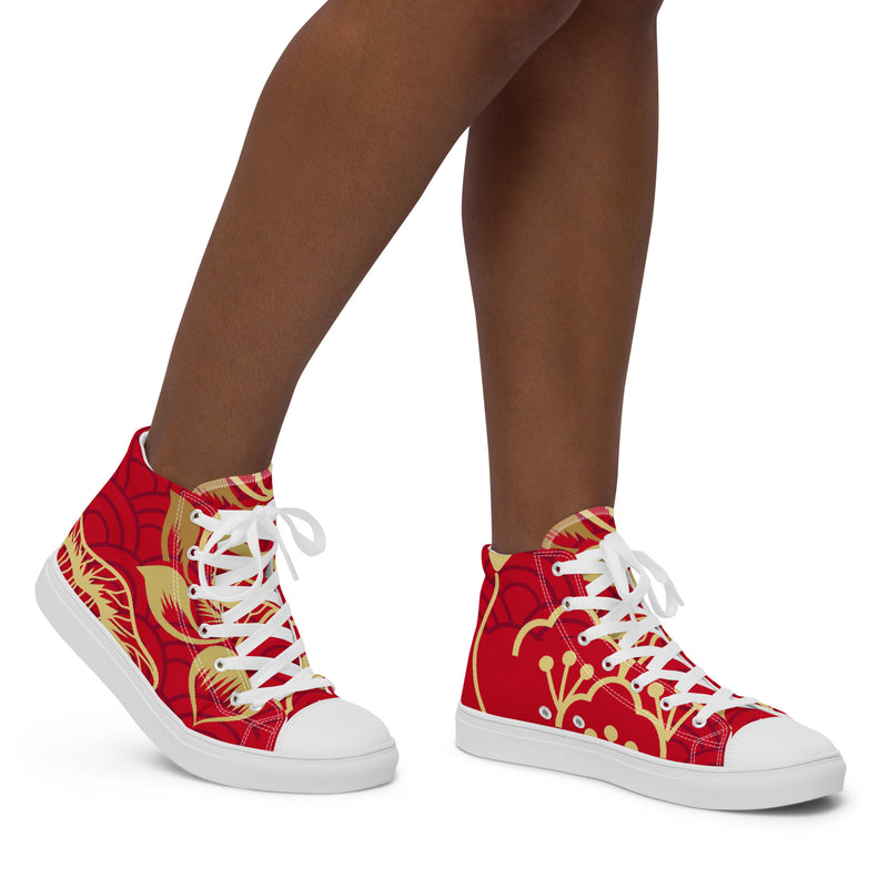 Red Wave High Top #67 - Opposite Side | HA!LO Canvas Sneakers