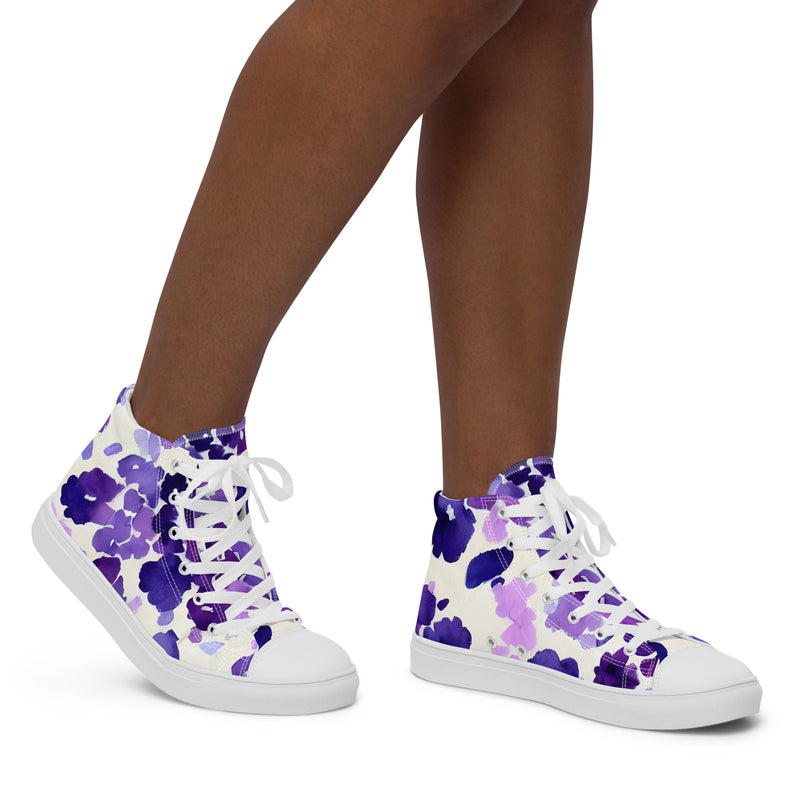 Purple Watercolor High Top #74 - Opposite Side | HA!LO Canvas Sneakers