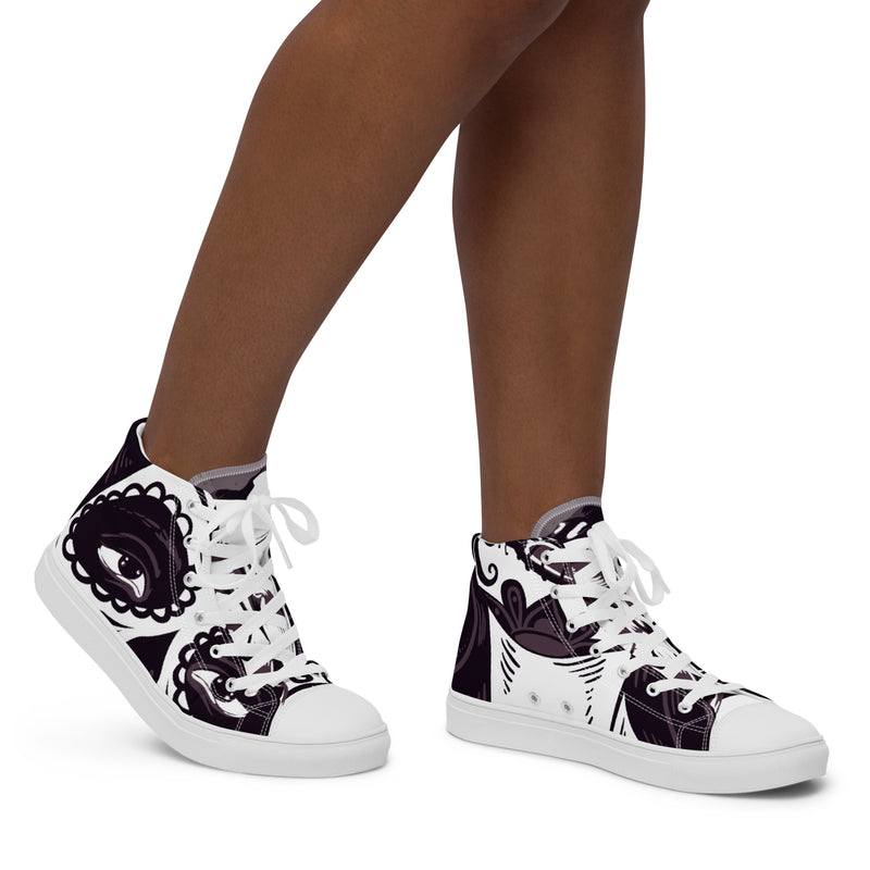 Sugar Skull Art High Top #81 - Opposite Side | HA!LO Canvas Sneakers