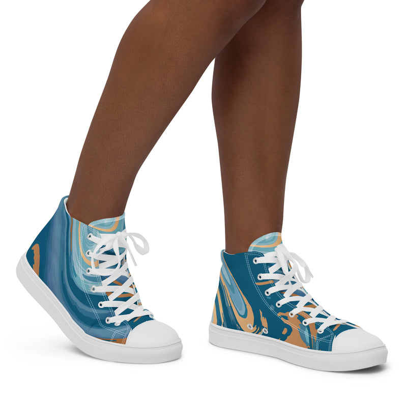 Blue Ocean High Top #82 - Opposite Side | HA!LO Canvas Sneakers