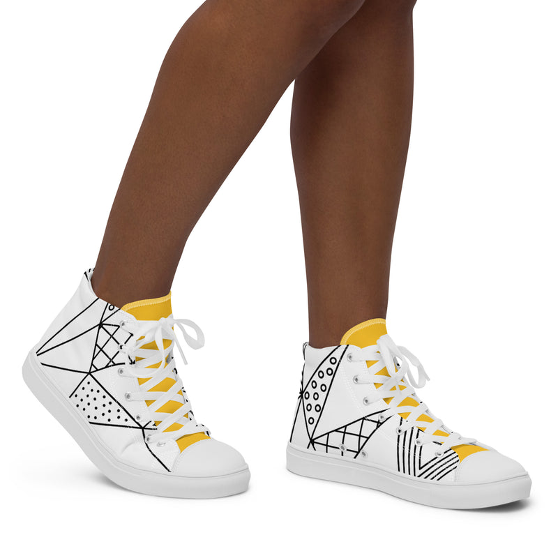 Geometric Line High Top #88 - Opposite Side | HA!LO Canvas Sneakers