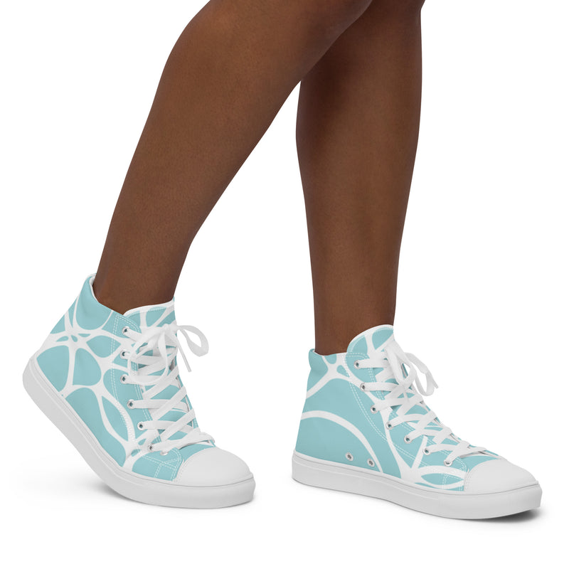 Aqua Mosaic High Top #94 - Opposite Side | HA!LO Canvas Sneakers