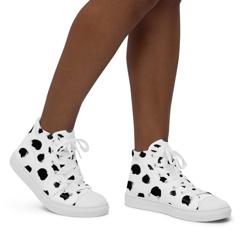 Cow Print High Top #103 - Opposite Side | HA!LO Canvas Sneakers