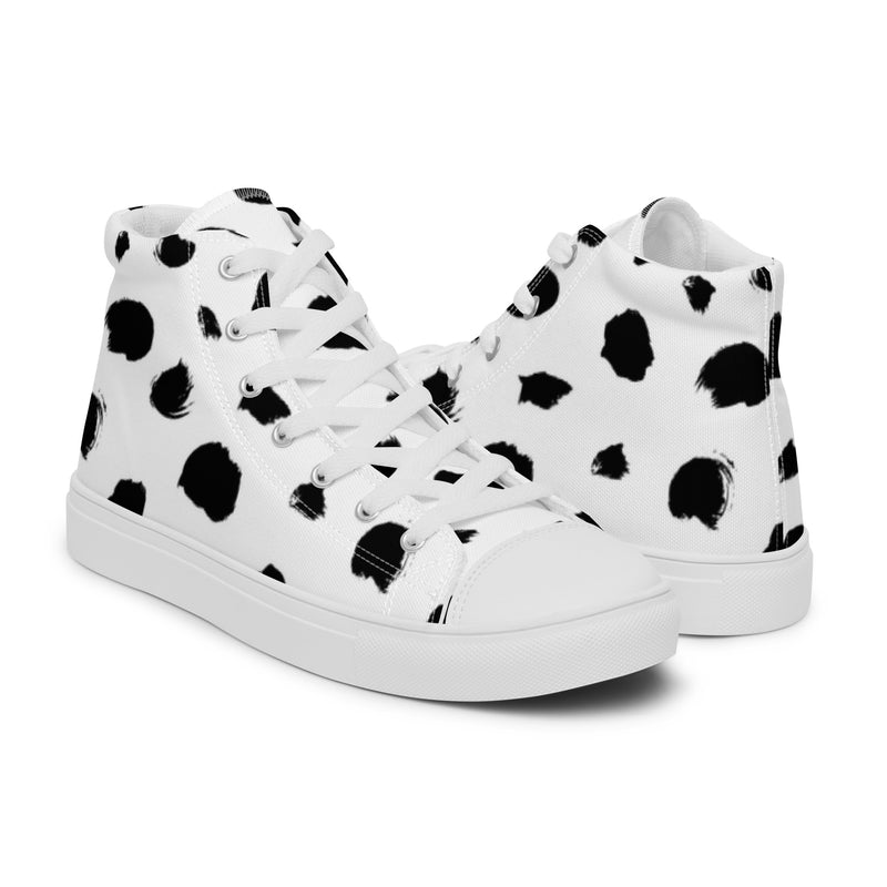 Cow Print High Top #103 - Top Down View | HA!LO Canvas Sneakers