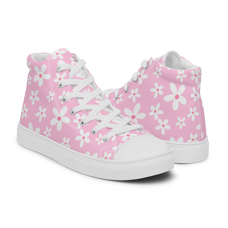 Cherry Blossom High Top #121 - Top Down View | HA!LO Canvas Sneakers