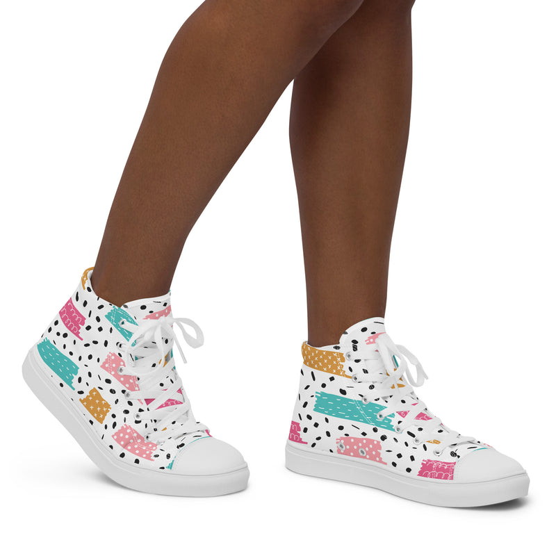 Dalmatian Heart High Top #129 - Opposite Side | HA!LO Canvas Sneakers