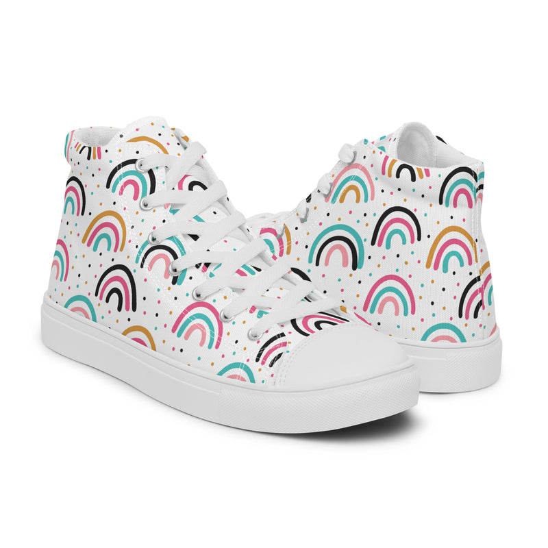 Rainbow Arch High Top #131 - Top Down View | HA!LO Canvas Sneakers