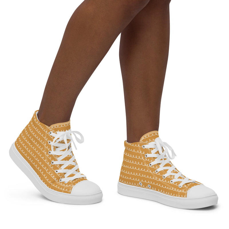 Mustard Stitch High Top #135 - Opposite Side | HA!LO Canvas Sneakers