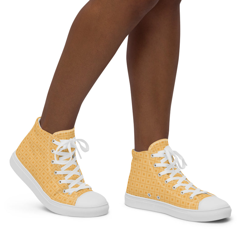 Gold Honeycomb High Top #143 - Opposite Side | HA!LO Canvas Sneakers