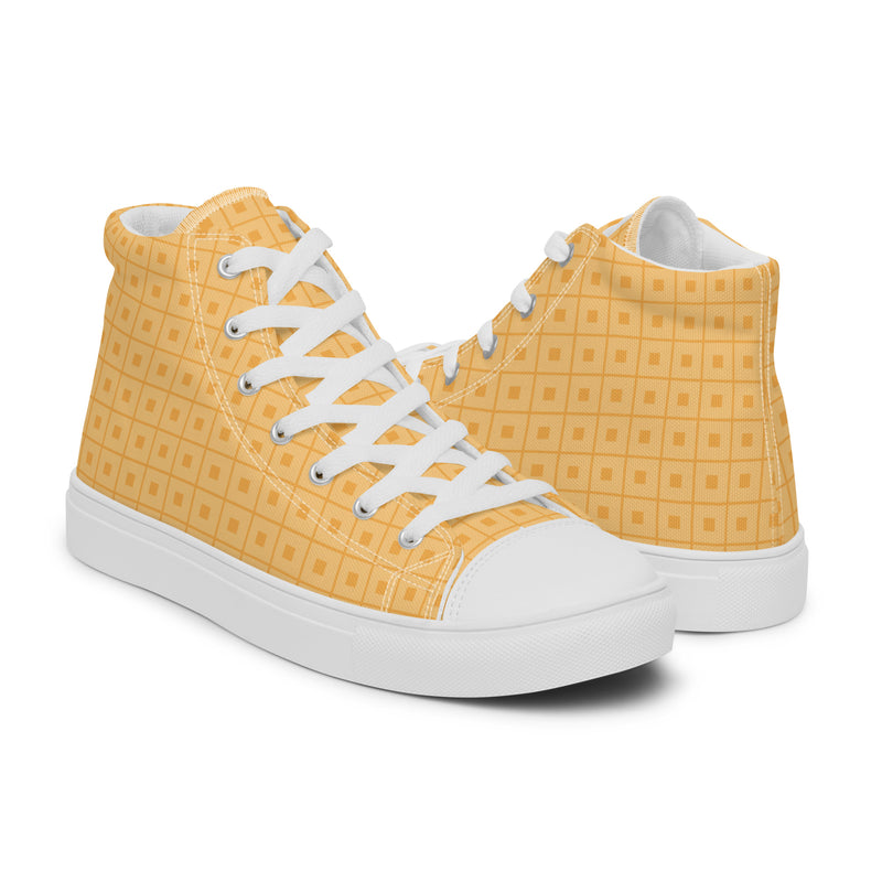 Gold Honeycomb High Top #143 - Top Down View | HA!LO Canvas Sneakers