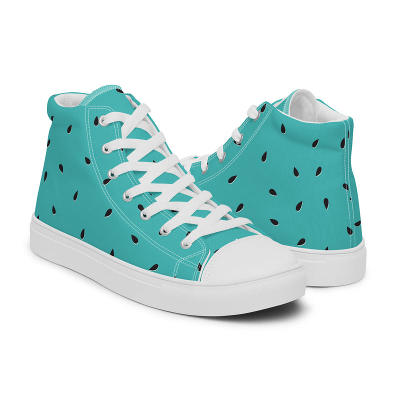 Teal Seed High Top #147 - Top Down View | HA!LO Canvas Sneakers