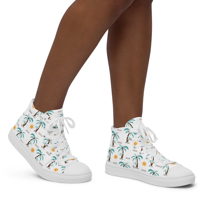 Palm Tree High Top #148 - Opposite Side | HA!LO Canvas Sneakers