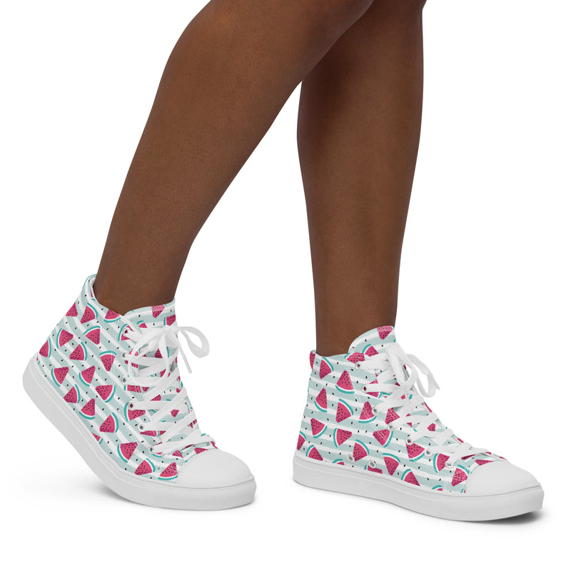 Watermelon Slice High Top #150 - Opposite Side | HA!LO Canvas Sneakers
