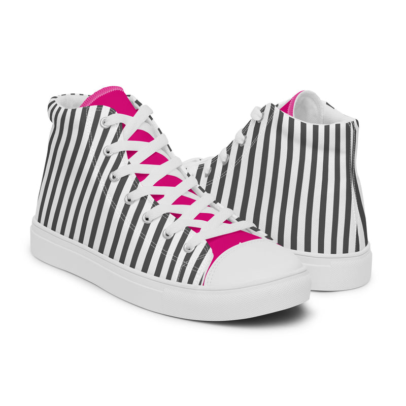 Striped Pinstripe High Top #160 - Top Down View | HA!LO Canvas Sneakers