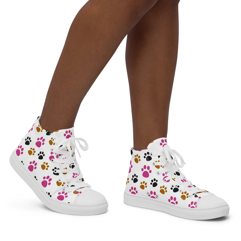 Colorful Paw High Top #167 - Opposite Side | HA!LO Canvas Sneakers