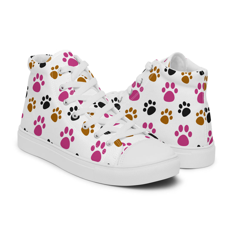 Colorful Paw High Top #167 - Top Down View | HA!LO Canvas Sneakers