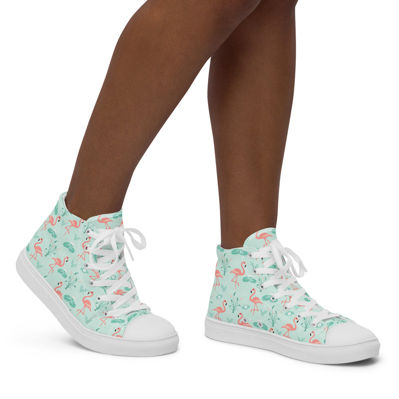 Flamingo Mint High Top #185 - Opposite Side | HA!LO Canvas Sneakers