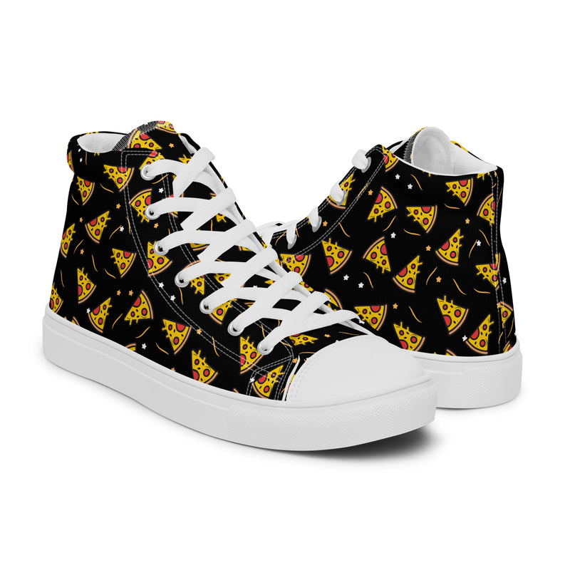 Dark Pizza High Top #194 - Top Down View | HA!LO Canvas Sneakers