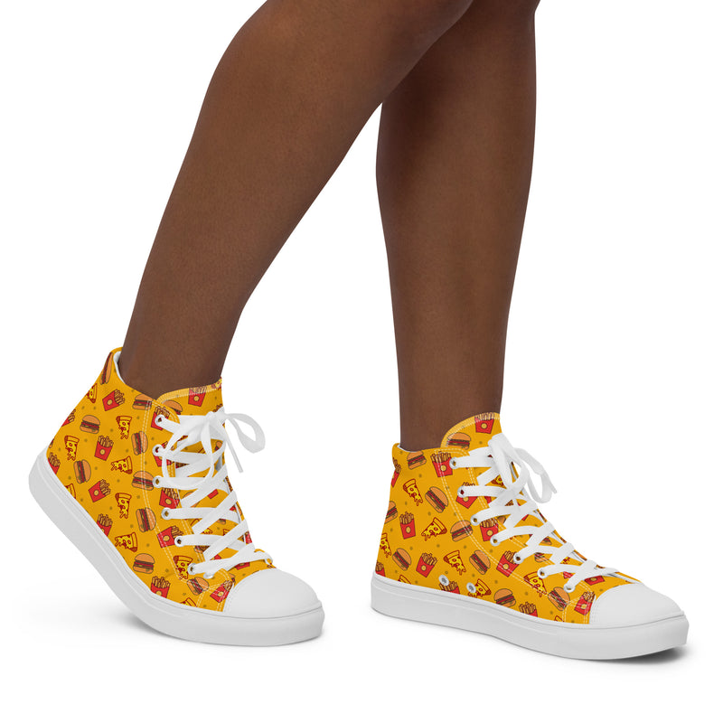 Fast Food Yellow High Top #195 - Opposite Side | HA!LO Canvas Sneakers