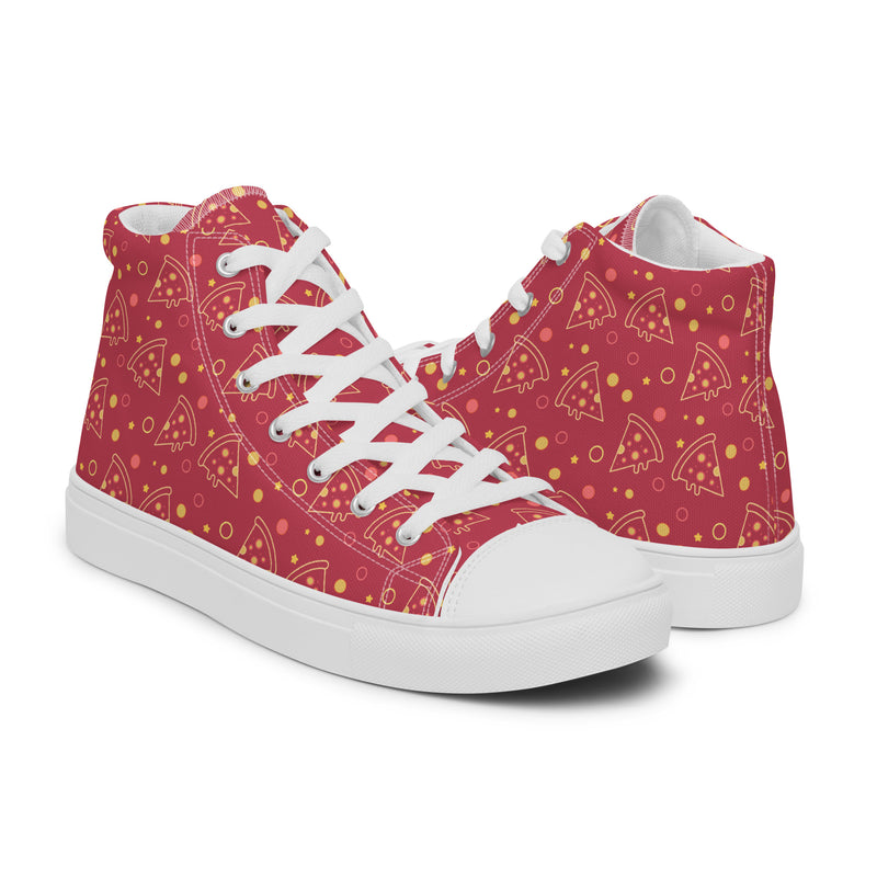 Red Gold Star High Top #196 - Top Down View | HA!LO Canvas Sneakers