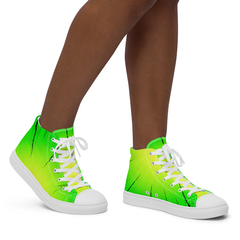 Neon Green High Top #214 - Opposite Side | HA!LO Canvas Sneakers