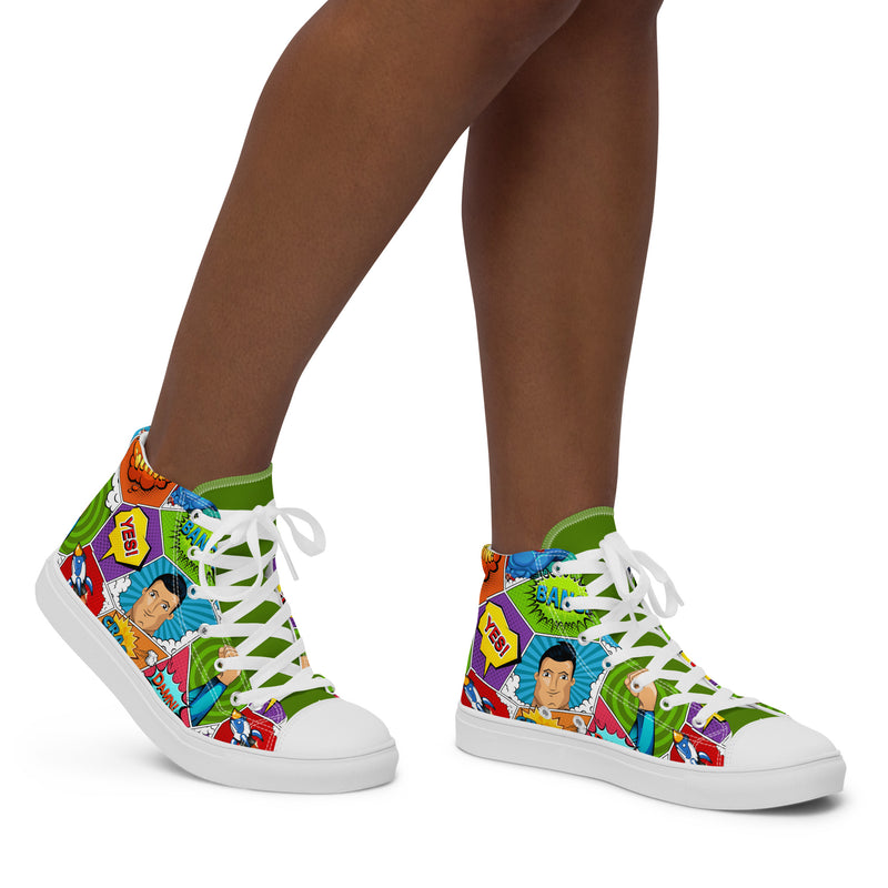 Pop Art Hero High Top #213 - Opposite Side | HA!LO Canvas Sneakers